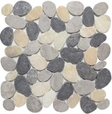 multi grey Cobbles mosaic stone pebble tile tumbled