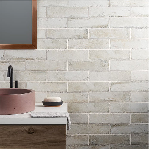 Caruso Olimpia Porcelain Tile 3x12 bathroom wall