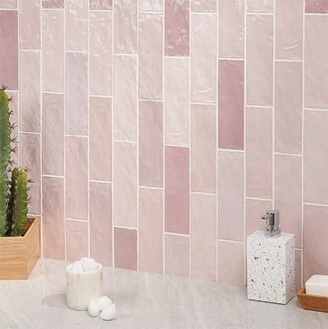 riad pink subway tile