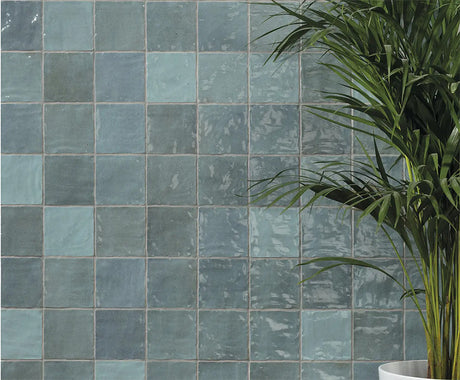 Riad Square - Aqua 4x4 ceramic tile wall and floor tiles
