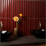 Accordion Fluted Polished Porcelain Tile 5x16 3D