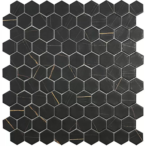 1"x1" Supreme Hexagon Glass Mosaic