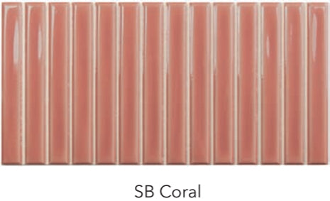 coral Sweet Bars Ceramic Gloss Tile 5x10