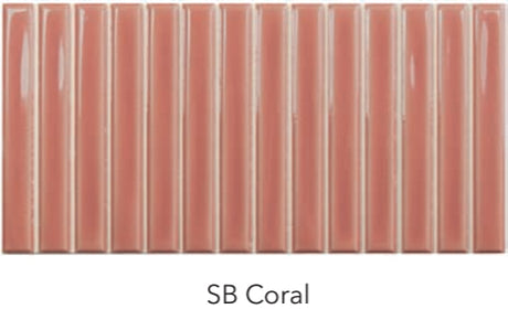 coral Sweet Bars Ceramic Gloss Tile 5x10