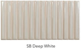 deep white Sweet Bars Ceramic Gloss Tile 5x10