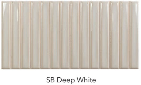 deep white Sweet Bars Ceramic Gloss Tile 5x10