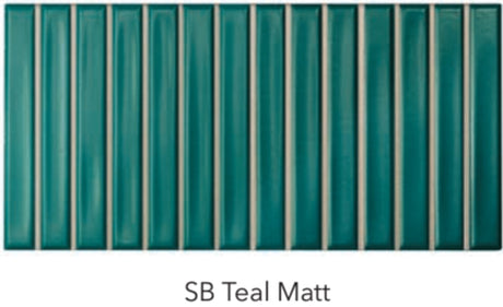 teal matte Sweet Bars Ceramic Matte Tile 5x10