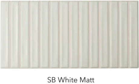 white matte Sweet Bars Ceramic Matte Tile 5x10