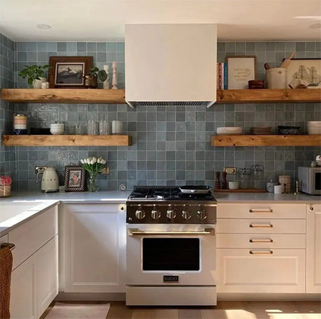 sky blue kitchen backsplash tile