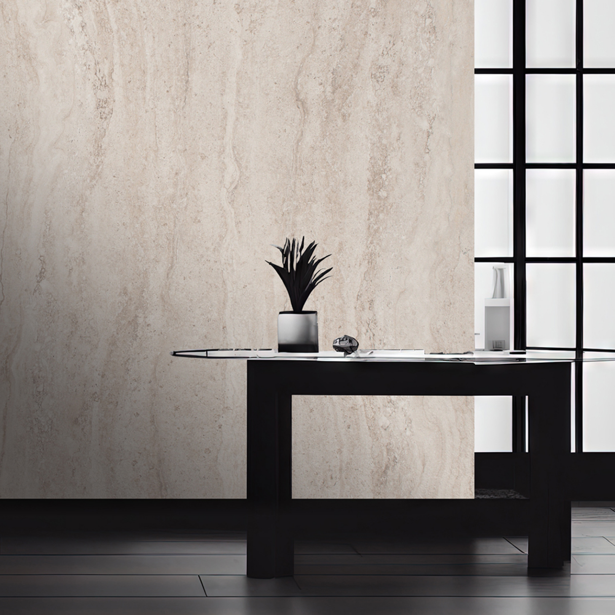 Travertino Stone Beige Porcelain Slab