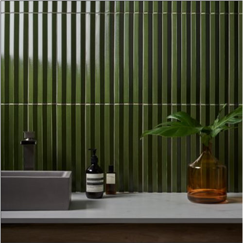 Accordion Fluted Polished Porcelain Tile 5x16 3D