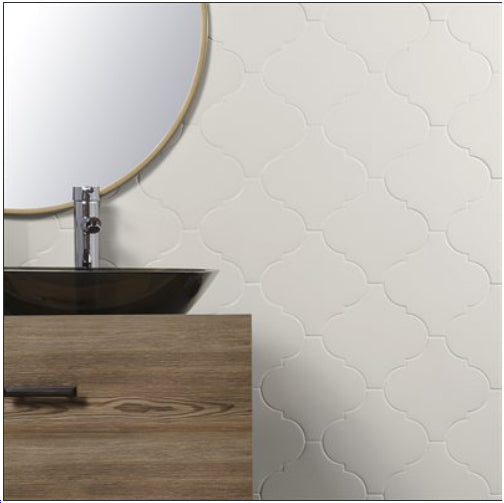 Arabesque White Matte Porcelain Tile 4.7×8