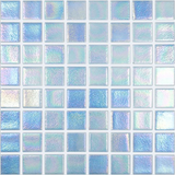 blue Shell Squares Glass Mosaic tile