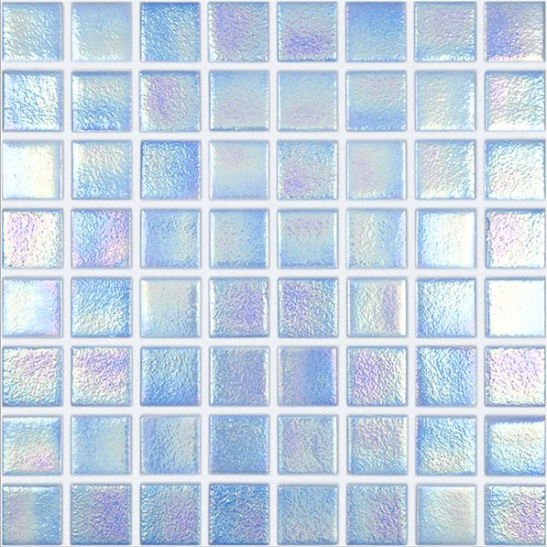 azure Shell Squares Glass Mosaic tile