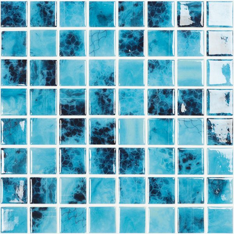 pool tile Nature Bright Squares Glass Mosaic