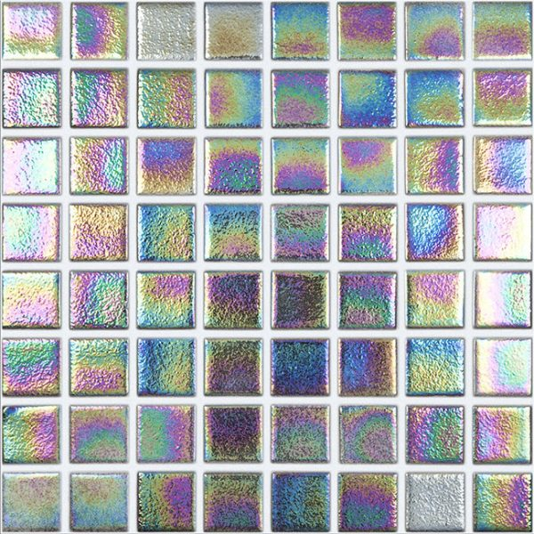 deep 3d Shell Squares Glass Mosaic tile