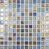 deep Shell Squares Glass Mosaic tile