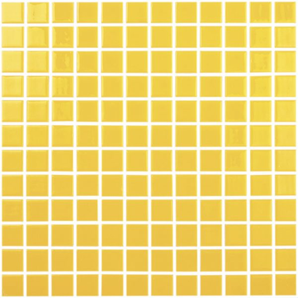 1"x1" Solid Squares Glass Mosaic amarillo tile