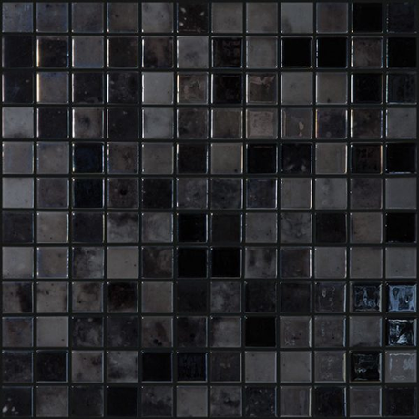1"x1" Lux Squares Glass Mosaic anthracite tile