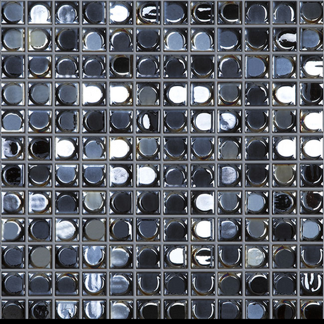 1"x1" Aura Squares Glass Mosaic black tile