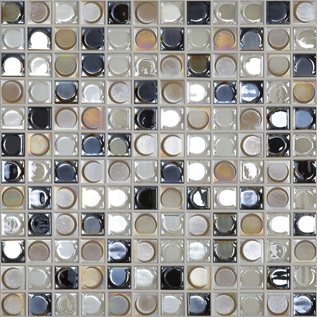1"x1" Aura Squares Glass Mosaic classic blend tile