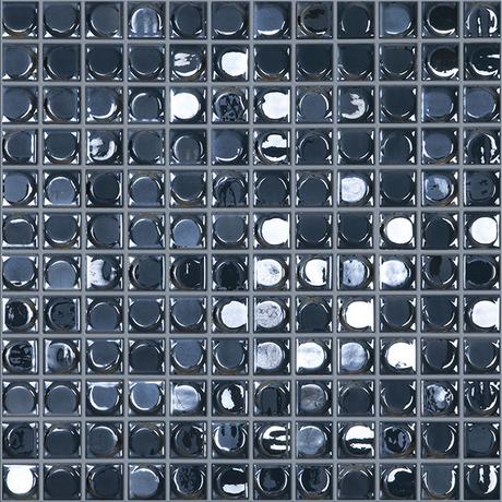 1"x1" Aura Squares Glass Mosaic dark blue tile