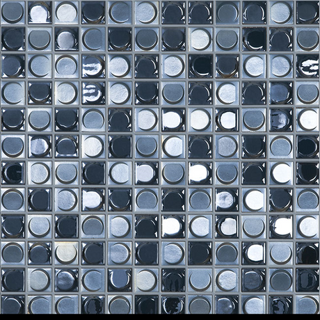1"x1" Aura Squares Glass Mosaic night blend tile