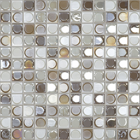 1"x1" Aura Squares Glass Mosaic nude blend tile