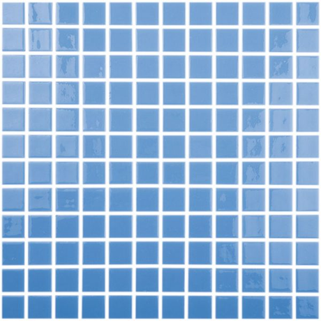1"x1" Solid Squares Glass Mosaic azul tile