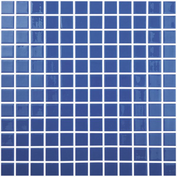1"x1" Solid Squares Glass Mosaic azul marino claro tile