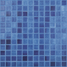 1"x1" Niebla Squares Glass Mosaic azul marino tile