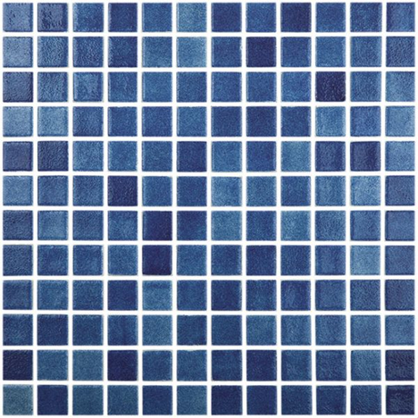 1"x1" Fog Niebla Squares Glass Mosaic azul marino tile