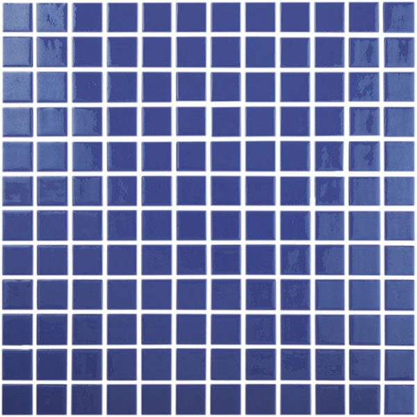 1"x1" Solid Squares Glass Mosaic azul marino tile
