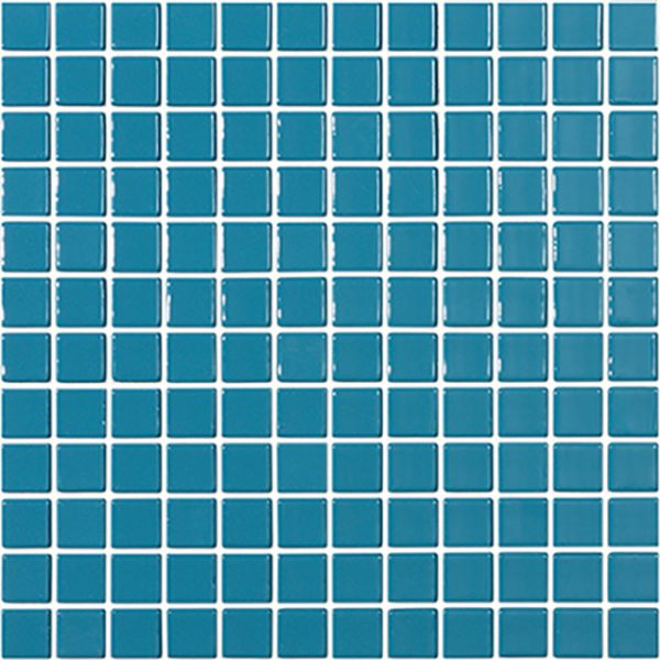 1"x1" Solid Squares Glass Mosaic azul petroleo tile