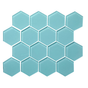 3" Hexagon Matte Glass Mosaic