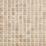 beige 1"x1" Stone Edna Travertino Squares Glass Mosaic tile
