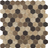 beige terra 1.4"x1.4" Terre Hexagon Glass Mosaic tile