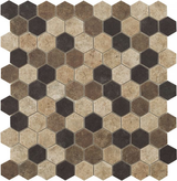1.4"x1.4" Terre Hexagon Glass Mosaic