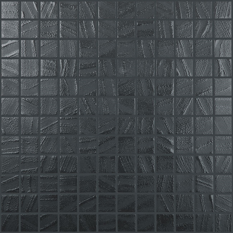 1"x1" Arts Squares Glass Mosaic black anthracite tile
