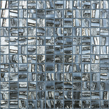 black 1"x1" Moon Squares Glass Mosaic