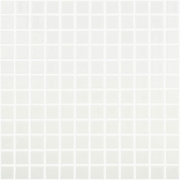 1"x1" Solid Squares Glass Mosaic blanco tile