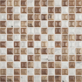 wood color 1"x1" Edna Wood Squares Glass Mosaic tile