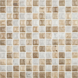 blend stone 1"x1" Stone Edna Travertino Squares Glass Mosaic tile