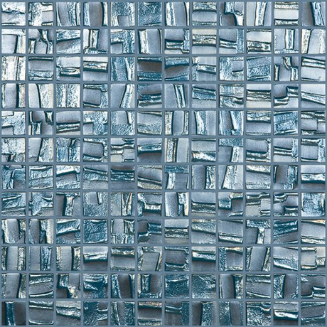 blue 1"x1" Moon Squares Glass Mosaic