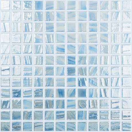 blue sky brush 1"x1" Titanium Squares Glass Mosaic tile