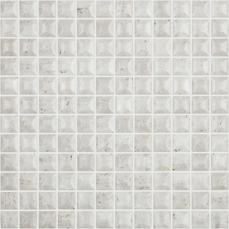bone 1"x1" Stone Edna Travertino Squares Glass Mosaic tile
