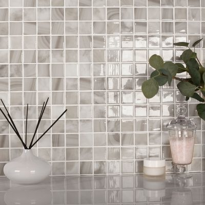 bathroom tile Nature Bright Squares Glass Mosaic