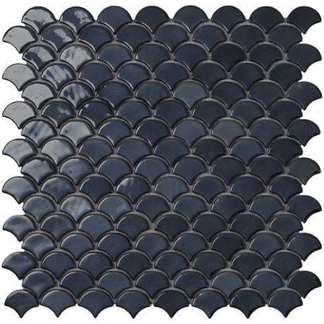 bright black 1.4"x1.1" Soul Bright Droplet Glass Mosaic