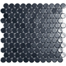 1"x1" Bright Penny Round Glass Mosaic bright black tile