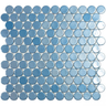 1"x1" Bright Penny Round Glass Mosaic bright dark blue tile